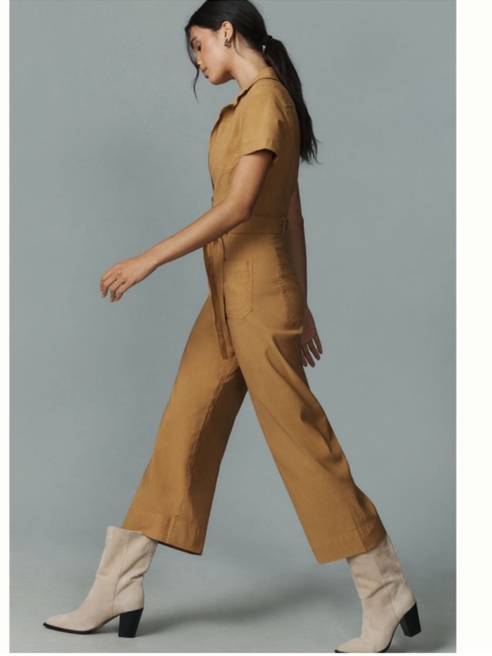 Nwt maeve the colette Wide-Leg Utility Jumpsuit in Camel